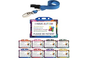 Quantum Leap Autism Awareness Card Hidden Disability Lanyard I Have Autism Lanyard Card - Please Be Patient Badge - with Blue Card Holder & Blue Hidden Disability