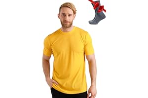 Merino.tech Camiseta Lana Merino Hombre — 100% orgánica de Lana Merino Camiseta Interior Hombre Capa Merino Base Layer