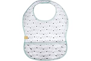 LÄSSIG Baby Lätzchen abwaschbar Auffangschutz wasserdicht Klettverschluss 1 Stk./EVA Bib Little Chums Dog, mint