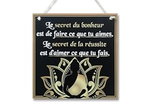 CARISPIBET Le secret du bonheur | Enseignes decoratives pour chez vous décoration pour le salon Panneau de maison 20 x 20 cm