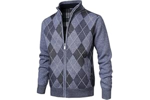 Herothorn Uomo Cardigan Felpa Cappotto Lana imbottito Tops con Cerniera Lavorato a Maglia Maglione Stand colletto con 2 Tasche Caldo Maniche Lunghe Calda Casual Cappotti Inverno Manica Lunga Invernale