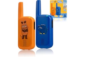 Bresser DieMaus Walkie-Talkies für Kinder 2er Set mit 1 Kanal Reichweite bis 500 m robust Batteriebetrieb 6X AAA Nicht enthalten