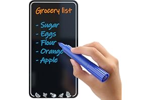 IRICUS Lista de compras magnética de borrado en seco para nevera, pequeña lista de compras reutilizable negra, imán de lista de comestibles para nevera, lista de compras de pizarra, lista de compras de