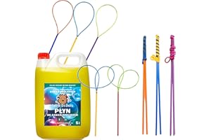 Bubble Brothers Set di bolle di sapone giganti – 8 bacchette per bolle di sapone + liquido per bolle di sapone 5 l – XXL per bambini e adulti – giocattolo all'aperto per giardino, estate e