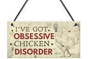 RED OCEAN Novelty Chicken Sign Rooster Funny Chicken Coop Hen House Plaque For Garden Gate