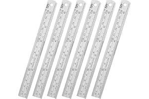 EARLY BUY Ruler Metal Straight Edge Ruler Stainless Steel Ruler 6 Inch Ruler Set Rulers Bulk 6 Pack