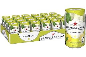 Sanpellegrino | Grapefruit Limonade | Pompelmo | Hoher Fruchtanteil 16% frisch gepresster Grapefruit | Leicht herbe Geschmacksnote | Ideal für unterwegs | 24er Pack (24 x 0,33l) Einweg Dosen