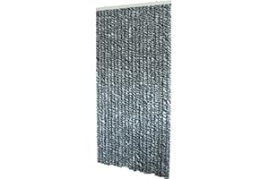 Kynast Garden Flauschvorhang 90 x 200 cm Chenille Türvorhang grau-schwarz