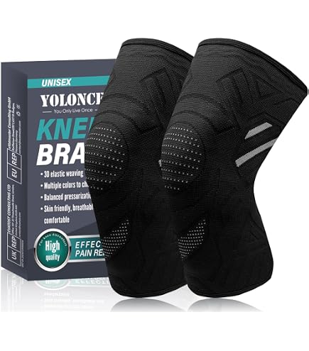 Ginocchiera Ortopedica A Compressione Con Inserti In Gel – Per Uomo E Donna – Palestra, Corsa, Artrite (Circonferenza 30-48 Cm)