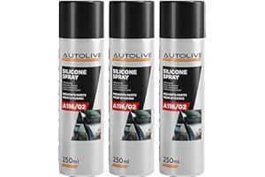 AUTOLIVE GROUP Lubricante de Silicona en Spray - Pack de 3 - para Plástico, Caucho, Metal, Vidrio - Resiste -45ºC a +200ºC - 250ml