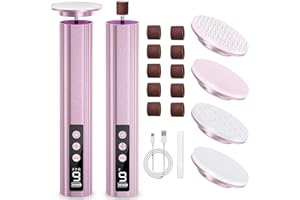 Ehomfory 2-in-1 Hornhautentferner Elektrisch Kabellos, 9 Einstellbare Geschwindigkeit PediküRe Set mit LED-Anzeige, Elektronisch Fußpflege Hornhautfeile, Elektrisches Maniküre-Set für Damen