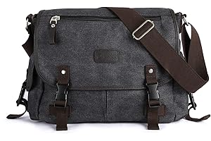 SZSYCN Sac messager, sac à bandoulière en toile pour homme avec plusieurs poches, sac à bandoulière étanche pour femme en toile sac à bandoulière vintage sacoche pour ordinateur portable 14 pouces pour