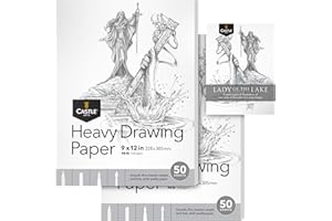 Castle Art Supplies Dickes Zeichenpapier 9 x 12 Zoll|2er-Pack|50 Blatt pro Block (160 g/m2) schneeweißes, glattes Skizzenpapier|Säurefrei|Der ideale Zeichenblock für alle Künstler (9x12, 2er-Pack)