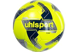 uhlsport Team Football, Ballon de Football de Jeu Ballon d'entraînement, Gazon, Convient pour Le Secteur Amateur et Professionnel, Jaune/Argent - Taille 5
