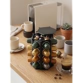 Craftopya Nespresso Uyumlu Altıgen Kahve Kaps&uuml;l Standı, 40 Adet Kapasiteli (24 Dış + 16 İ&ccedil; Hazne), Kapaklı Kaps&uuml;ll&uuml;k ve Kahve