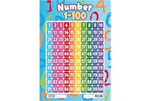Sumbox Numbers 1-100 Educational Poster for Kids, Colourful Maths Number Chart A3 Poster for Early Years Learning, Classrooms, Nurseries, Playrooms or Preschool