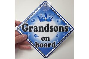 JUST THE OCCASION GEM Jewel Grandsons on Board Non Personalised Novelty Baby car Sign