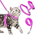 Buraq Basic Full Body Cat Harness with Leash Set for Walking | Escape Proof | Adjustable & Durable for Cats (Dark Pink)