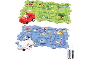 DUOLEEY Auto Spielzeug Autorennbahn Spielzeugauto DIY-Puzzlebahn für Kinderspielzeug DIY-Route Cars Spielzeug Geschenkspiele für Kinder Spielzeug ab 2 3 4 5 6 Jahren (Raum x6/Terrestrisch x6)