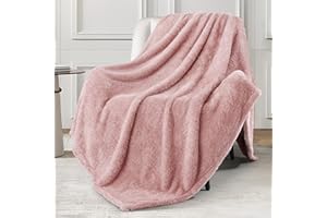 ‎EXCLUSIVO MEZCLA Exclusivo Mezcla Kuscheldecke Decke, Superweich, Flauschig und Plüsch Fleecedecke Sofadecke Wohndecke für Ganzjahreszeit, 130 x 170 cm, Rosa