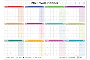 Papa Prints A1 Wall Planner 2026 UK Large Year Planner Calendar 12 month Year Wall Organiser Folded Yearly Wall Calendar for Office, University, Teachers, Students, and Home Use