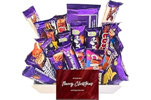 BENERRY Chocolate Gift Box – Assorted Bars & Treats – Luxury Sweet Hamper – Gift for Christmas, Birthday or All Occasions (Christmas - 24 pieces - White)