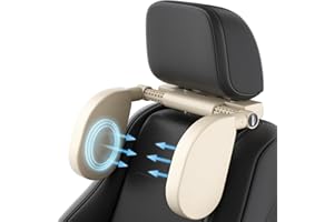 Oasser Car Seat Headrest Pillow, Detachable and Adjustable Double Sided Support Headrest for Adult and Kids, Easy to Install, Suitable for Front Passenger Seat and Rear Seat CA1 (Beige)