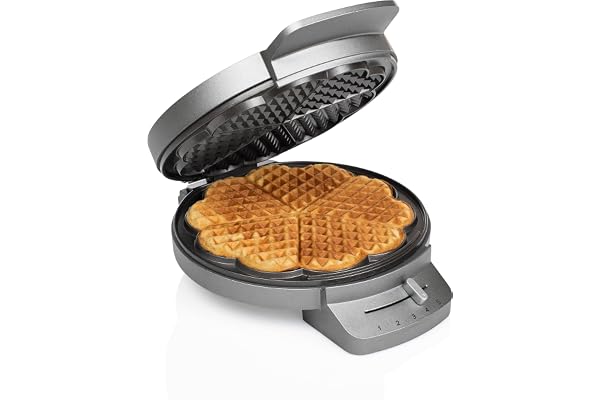 Princess Gaufrier Deluxe - 5 gaufres en forme de coeur - Thermostat réglable - Nettoyage facile - Utilisation sûre - 1 200 W - 132380