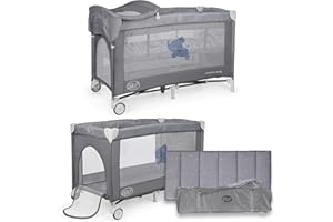 ms BabyWorld – COMPLET – Cuna de Viaje 2 Alturas | hasta 15 kg | Altura Recién Nacido | Apertura Lateral | Ruedas | Colchón y Cambiador Incluidos | Bolsa Transporte | Plegable y Regulable