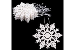 CHRISTMAS CONCEPTS Lot de 12 à 10cm de décorations à Suspendre avec Flocon de Neige -… (Clair/irisé)