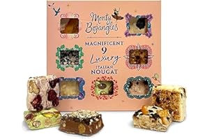 ‎MONTY BOJANGLES Monty Bojangles Magnificent Nougat Schokolade, 9 Stück, 135 g, 9 Sorten Luxuriöse Italienische Spezialitäten aus Nougat, 9 Geschmacksrichtungen, Auswahl Italienische Süßigkeiten