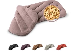 LESCHI XXL Cuscino termico per microonde (50x20cm), 100% cotone e grano biologico, cuscino riscaldante a 8 camere, rosa, ideale come fonte di calore percervicale, spalla, schiena, collo