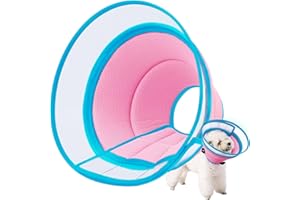 ICOYEA Collar Isabelino Perro, Collar Isabelino Suave para Perro y Gato, Ajustable Collarin Perros para No Rascarse,Conos de Recuperación para Mascotas,Collar de Protección Postoperatoria para Perros(Size 1)