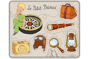 PLANÈTE BOIS-le Petit Prince Aviador Educativo-El Principito-865004-6 Piezas Madera-Juego para Niños-Puzzle Infantil-21,5 cm x 17,5 cm-A Partir de 18 Meses, Multicolor (MGM 865004)