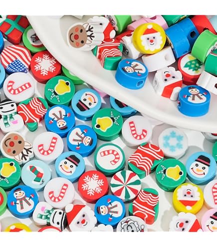 Kit 3186 Perles Noël Enfant – Argile Polymère + Lettres + Accessoires – Bracelets, Bijoux DIY Cadeau Créatif