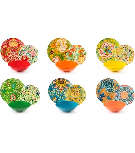 Servizio Piatti 18 Pezzi Per 6 Persone - Excelsa Bari Vecchia - Porcellana E Stoneware Multicolore - Piatti Piani, Fondi E Frutta - Lavabili In Lavastoviglie E Microonde - 4