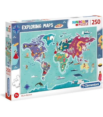 Clementoni Dino-Puzzle 180 Teile – Leuchtfarben, Für Kinder Ab 7 Jahren, Mit Kartenmotiv, Nachhaltige Verpackung
