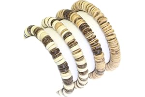 NEPTUNE GIFTWARE Bellissimo bosco coco braccialetto di perline di surfer stile o choker set di collana