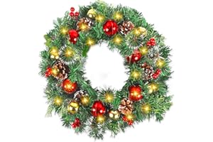 AOUVT Wieniec dekoracyjny，Wieniec bożonarodzeniowy，Wisząca dekoracja bożonarodzeniowa na imprezy bożonarodzeniowe