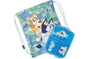 Sorrisini Sandwichera Infantil con Compartimentos, Mochila Cuerdas Infantil, Bolsas Comida Infantiles, Contenedor Almuerzo, Bolsa Escolar, Mochila Gimnasio Infantil, Bluey