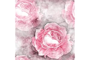 ReWallpaper Carta da Parati Adesiva Muro Floreale Rosa 44.5CM×700CM Pellicola Adesiva per Mobili Fantasia Vintage Carta Adesiva per Pareti Soggiorno Cucina Carta da Parati Autoadesiva Fiori per Bagno