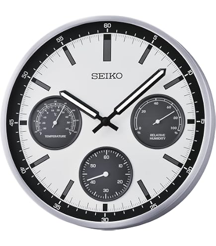 Orologio da Parete MF232, MDF, Marrone, Bianco, 60x4,5x60 cm