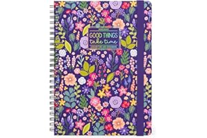 Legami - Agenda hebdomadaire Spiralata Large 2026, Flowers, 12 mois large, fermeture avec élastique, journal de janvier 2026 à décembre 2026, en papier FSC certifié, 15 x 21 cm