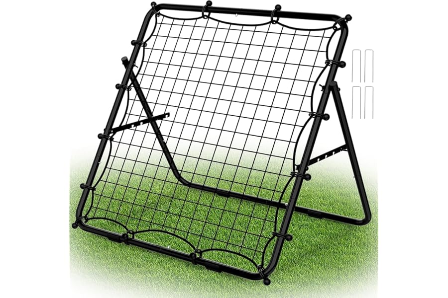 LIANTRAL Volleyball Rebounder Net, Adjustable Bounce Back Trainer for Football, Volleyball, Baseball & Lacrosse, Portable Folding Rebounder for Passing & Shooting Practice, Soccer Rebound Net for Kids