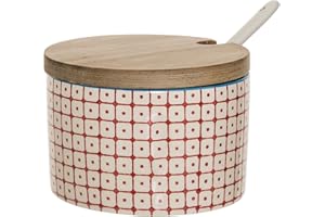 Bloomingville Garnek solny z łyżeczką i drewnianą pokrywką Carla