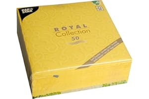 ‎PAPSTAR Papstar, 50 Servietten "ROYAL Collection" 1/4-Falz 40 cm x 40 cm gelb "Casali", #84881