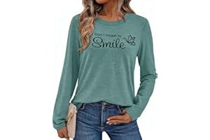 Pawate Damen Langarmshirt Bedruck Oberteile Langarm Shirts Herbst Basic Tops Tunika