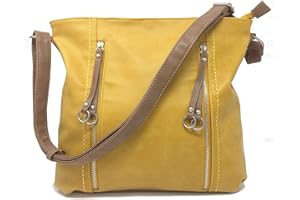 LULU LARGE Designer Handbags for Women sale MILANO Large Classic Italian Styled Ladies Fashion Shoulder Bag in Beautiful Matt Finish Vintage Faux Nu Buck Leather with Adjustable Shoulder Strap.