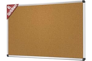 ‎VISCOM VISCOM Kork-Pinnwand - 75 x 110 cm - Korktafel mit Aluminium-Rahmen in 6 Größen - Pinnwand für Notizen - hochwertiges natürliches Kork