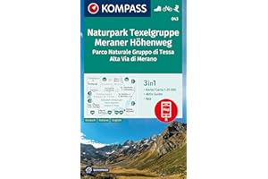 KOMPASS Wanderkarte 043 Naturpark Texelgruppe, Meraner Höhenweg, Parco Naturale Gruppo di Tessa, Alta Via di Merano 1:25.000: 3in1 Wanderkarte, mit ... in der KOMPASS-App. Fahrradfahren. Skitouren.